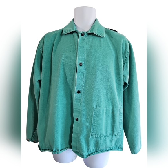 Westex FR7A Men’s Large Green Fire Retardant Snap Button Utility Jacket Safety - Picture 2 of 7